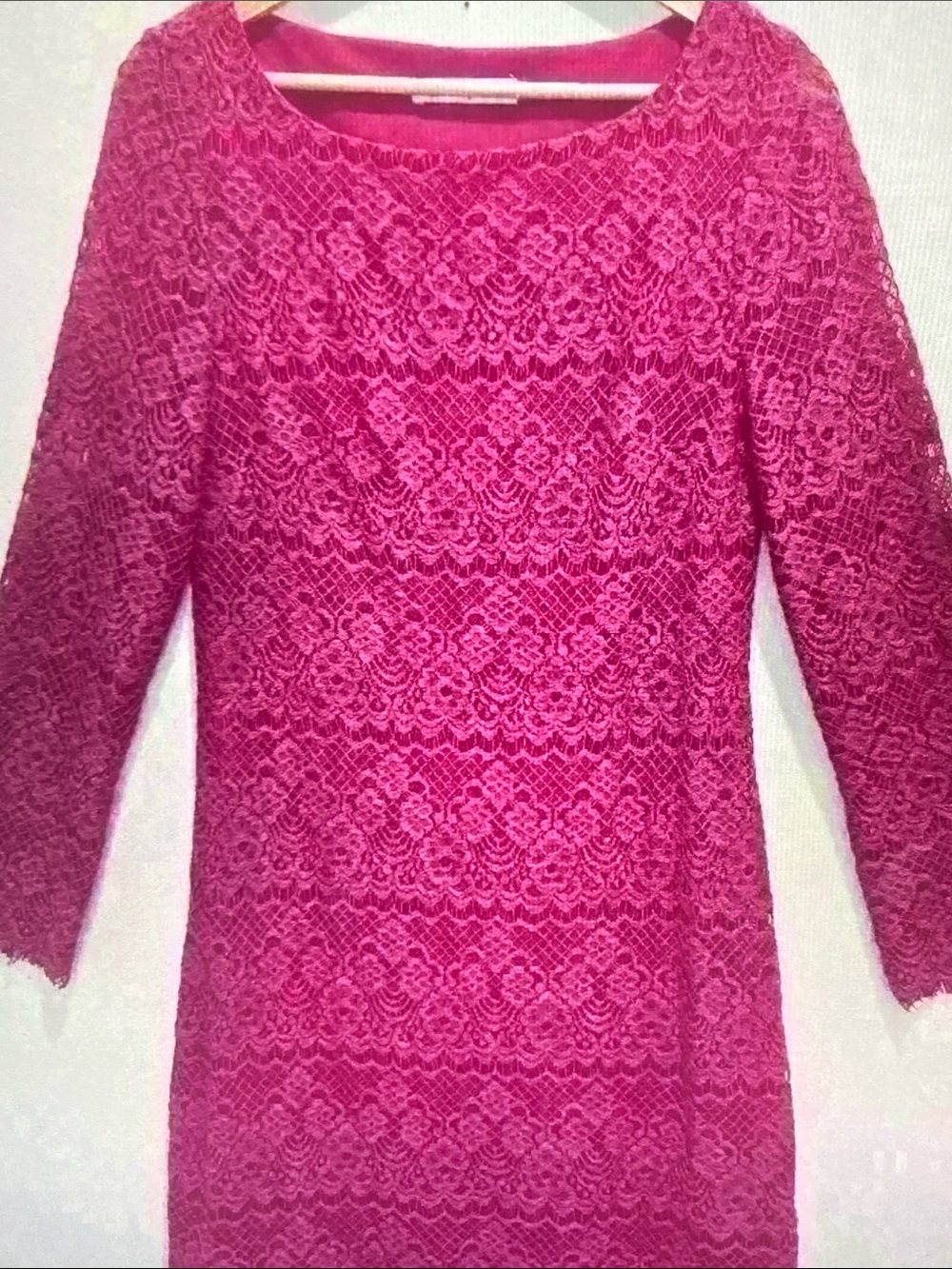 Laundry by Design Fuchsia Lace Long-Sleeve Tunic
